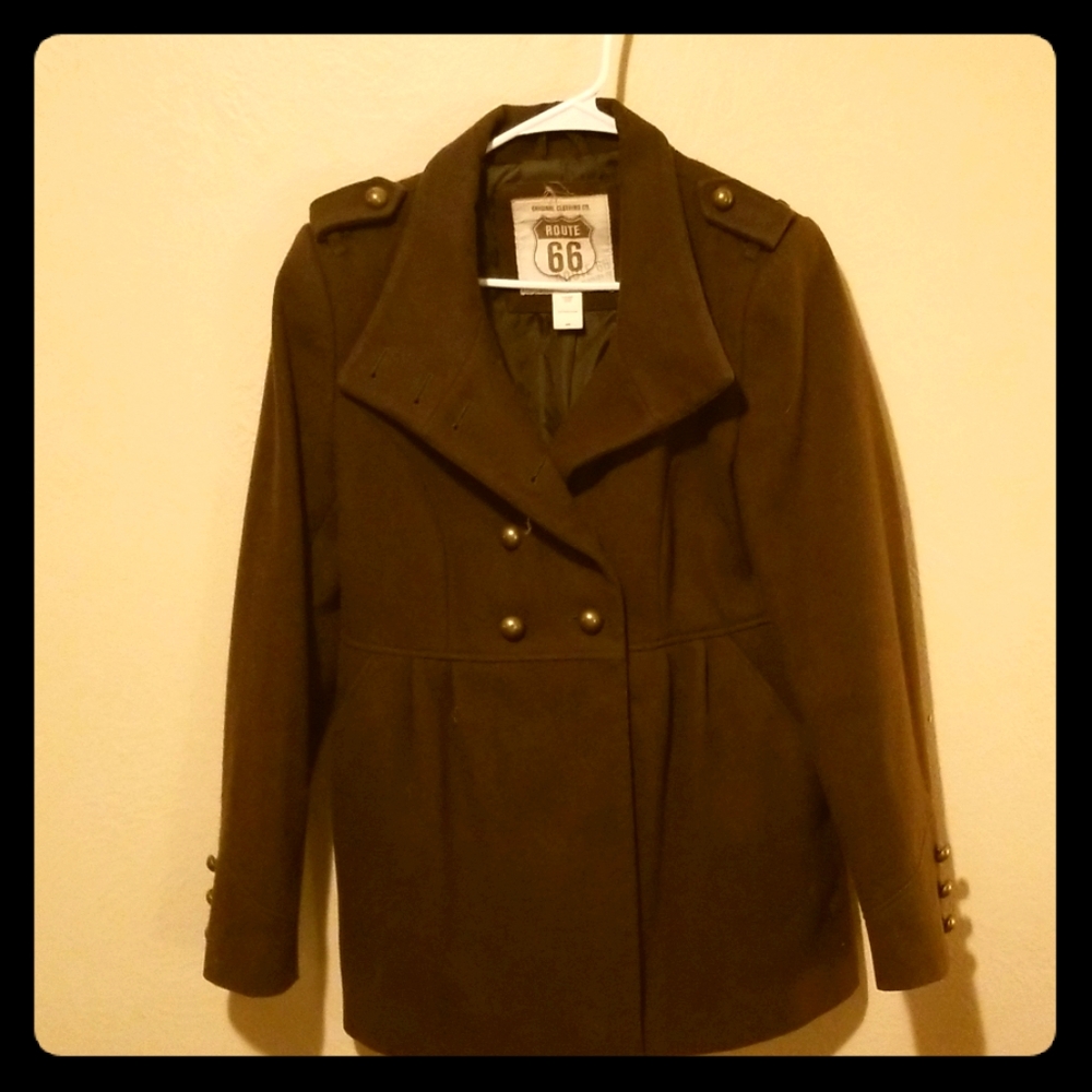 Olive Green Army Peacoat